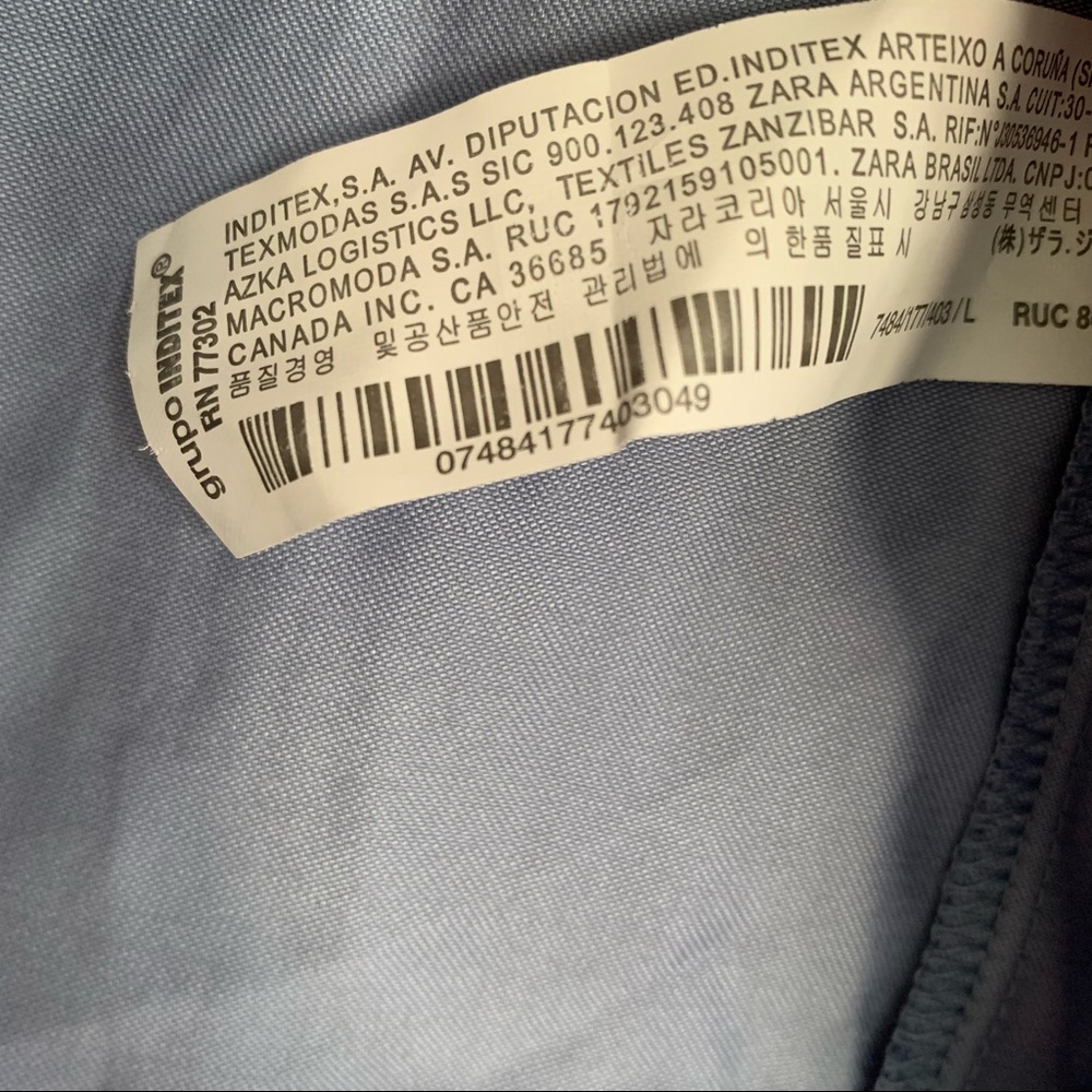 🛑SOLD🛑 Zara Satin Effect Button Top Long Sleeve Top Periwinkle - Picture 10 of 12